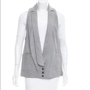 Dvf long leather vest NWOT Size 12